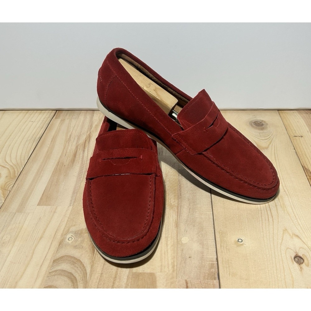 Alfani Men's Loafers Maroon Sawyer 42101 Size 9.5 M Slip On